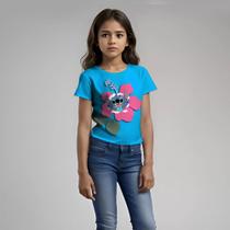 Blusa Camiseta Camisa Infantil STICH FILME ANGEL AZUL ROSA