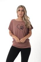 Blusa Camiseta Feminina Casual Manga Curta Patinha