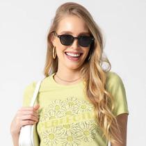 Blusa Camiseta Feminina Comfort Gola Redonda com Estampa
