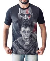 Blusa Camiseta Kratos e Filho Atreus God Of War Games Camisa Masculina e Infantil