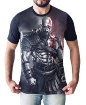 Blusa Camiseta Masculina God Of War Kratos Camisa Infantil Games Unissex Animes Preta