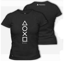 Blusa Camiseta PlayStation Licenciado Baby Look ION Classic Symbols Elevation Feminino Adulto - Ref 94BLCSB Blusa Camiseta PlayStation Licenciado Baby Look ION Classic Symbols Elevation Feminino Adulto - Ref 94BLCSB
