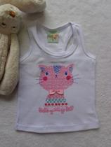 Blusa camiseta regata bebe infantil cotton Gatinha Have Fun