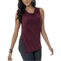 Blusa Camiseta Sem Manga Viscose Assimétrica Demillus 093145