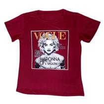 Blusa Camiseta T-shirt Feminina Pop Vermelho Marsala