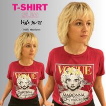 Blusa Camiseta Tshirt Feminina Celebridades Viscolycra Vermelho Marsala