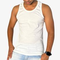 Blusa Canelada Branca Regata Camiseta Americana Treino Academia