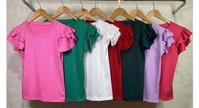 Blusa canelada com manga bufante tamanho p Blusa canelada com manga bufante tamanho p