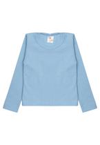 Blusa Canelada Manga Longa - Azul Bebê - Ame Kids