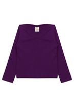 Blusa Canelada Manga Longa - Beringela - Ame Kids