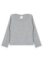 Blusa Canelada Manga Longa - Cinza - Ame Kids Blusa Canelada Manga Longa - Cinza - Ame Kids