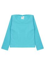 Blusa Canelada Manga Longa - Turquesa - Ame Kids