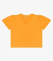 Blusa Canelada Plus Infinita Cor Amarelo Blusa Canelada Plus Infinita Cor Amarelo