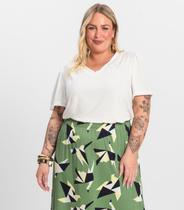 Blusa Canelada Plus Infinita Cor Bege