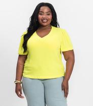 Blusa Canelada Plus Infinita Cor Limao Blusa Canelada Plus Infinita Cor Limao