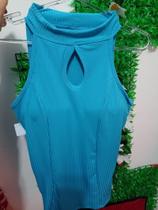 Blusa canelada regata azul Blusa canelada regata azul