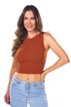 Blusa Canelada Sem Manga