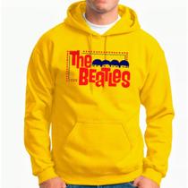 Blusa canguru com Capus The Beatles, estampa logo retrô, unisex Blusa canguru com Capus The Beatles, estampa logo retrô, unisex