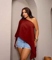 Blusa Capa Feminina Elegante Multiformas Fluída Assimétrica Estilo Boho Chic Bata Duna Blusa Capa Feminina Elegante Multiformas Fluída Assimétrica Estilo Boho Chic Bata Duna