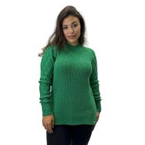 Blusa Carmene de Lã Gola Redonda Manga Longa Feminina