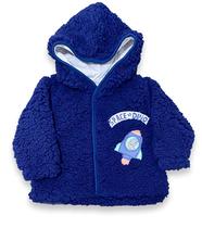 Blusa Casaco Bebê Menino Azul Pelúcia Capuz Frio Inverno - LOJA BEBÊ ALEGRE