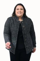Blusa Casaco De Frio Botão Plus Size Tricô Inverno Blusa Casaco De Frio Botão Plus Size Tricô Inverno