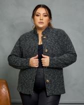 Blusa Casaco De Frio Botão Plus Size Tricô Inverno