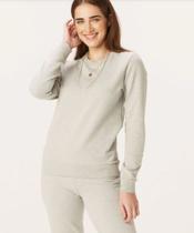 Blusa Casaco Moletom Flanelado Básico Feminino com Stretch Gola Redonda Sem Capuz- Malwee