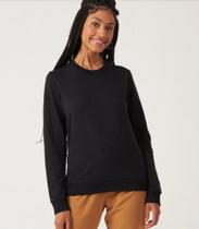 Blusa Casaco Moletom Flanelado Básico Feminino com Stretch Gola Redonda Sem Capuz- Malwee