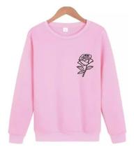 Blusa Casaco Moletom Gola Redonda Flor Sad Rosa Blusa Casaco Moletom Gola Redonda Flor Sad Rosa