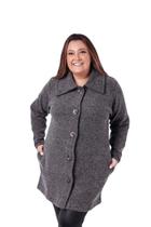 Blusa Casaco Plus Size Sobretudo Com Bolso Frio Inverno