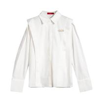 Blusa Casual Feminina De Manga Longa Com Renda Para O Verão 2024, Cor Sólida, Camisa De Escritório