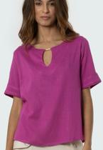 Blusa casual ponteira fuccia