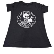 Blusa Caveira Café Coffee Camiseta Baby Look Feminina Sfm325