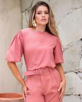 Blusa celine manga bufante seda