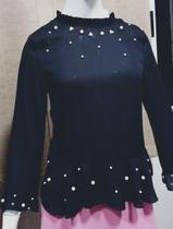 BLUSA CHIFFON M/L PEROLAS (medidas na descrição) BLUSA CHIFFON M/L PEROLAS (medidas na descrição)