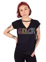 Blusa Choker Color Rock - Preta Blusa Choker Color Rock - Preta