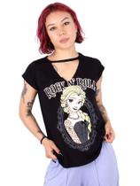 Blusa Choker Rainha Elsa Tatuada Preta