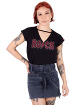 Blusa Choker Rock Full Preta Blusa Choker Rock Full Preta
