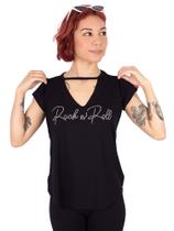 Blusa Choker Rock N' Roll - Preta