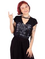 Blusa Choker Rock Star Preta
