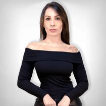 Blusa Ciganinha Anarruga Faixa Manga Longa Moda Inverno Blusa Ciganinha Anarruga Faixa Manga Longa Moda Inverno