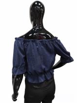 Blusa ciganinha azul marinho