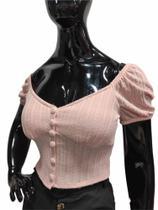 Blusa ciganinha com botões cor rosê Blusa ciganinha com botões cor rosê