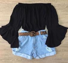 Blusa ciganinha cropped manga flare Blusa ciganinha cropped manga flare