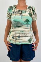 Blusa Ciganinha Estampada Digital Coqueiro 20707/1