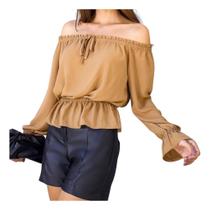 Blusa Ciganinha Feminina Manga Longa Ombro A Ombro Blusinha Blusa Ciganinha Feminina Manga Longa Ombro A Ombro Blusinha