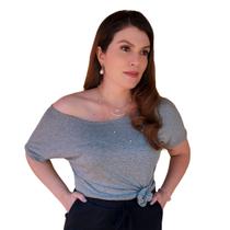 Blusa Ciganinha Ombro a Ombro Decote Canoa Soltinha Malha