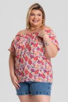 Blusa Ciganinha Ombro a Ombro Sublimada Detalhe Botão Frente - Serena Blusa Ciganinha Ombro a Ombro Sublimada Detalhe Botão Frente - Serena