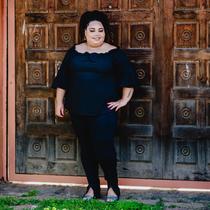 Blusa ciganinha plus size preta
